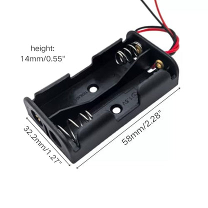 10 Pcs AA Battery Holder 2 Cell with Wire Leads, 2 AA Battery Shell Case for Technology Production Toy Models Accessory DIY - size: 2AA open