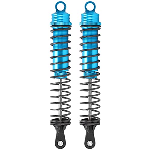 Drfeify 2PCS 144mm Oil Filled Shock Absorbers for 1/8 RC Car, Aluminum Alloy Adjustable Damper Set Fit for HSP, HPI, Axial SCX10 RC Crawler and Off Road Truck (Blue) - color: Blue