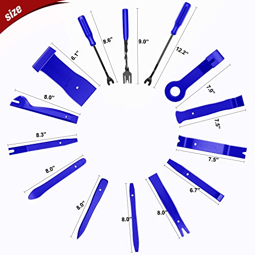 Nilight 238Pcs Trim Removal Tool, Auto Push Pin Bumper Retainer Clip Set | Fastener Terminal Remover Tool Adhesive Cable Clips Kit Car Panel Radio Removal Auto Clip Pliers - color: 238 Clips+ Remover Tools Blue