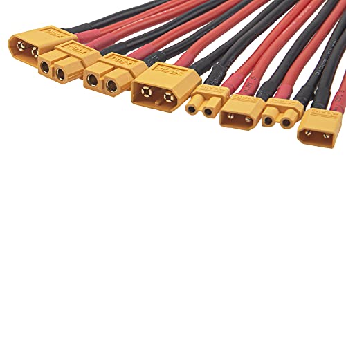 8Pcs ShareGoo 5.9" XT30 Plug & XT60 XT-60 Plug Male Female Connector Adapter with 14AWG Cable for RC Car FPV Lipo Battery ESC Charger