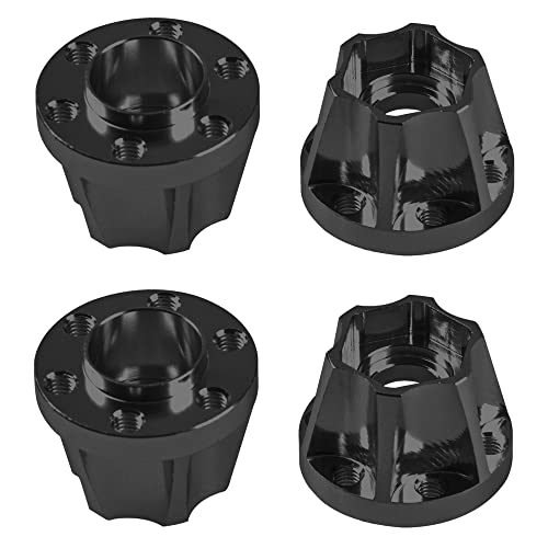 Metal RC 12mm Wheel Hex Hub Extension Combiner Compatible with 1.9/2.2inch Wheel Rim Axial SCX10 Traxxas TRX4 D90 1/10 RC Crawler (15mm, Black) - color: Black, size: 15mm