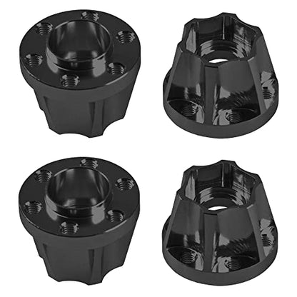 Metal RC 12mm Wheel Hex Hub Extension Combiner Compatible with 1.9/2.2inch Wheel Rim Axial SCX10 Traxxas TRX4 D90 1/10 RC Crawler (15mm, Black) - color: Black, size: 15mm