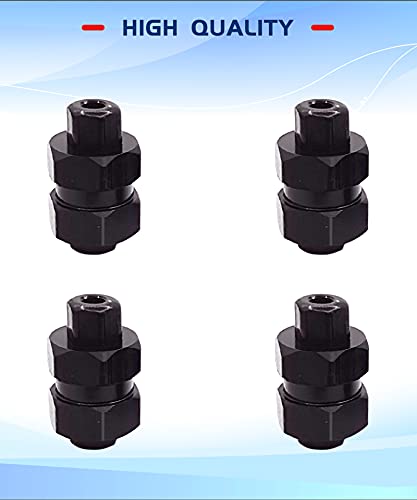 Aluminum 7mm Extended Hex Wheel Hubs for 1/24 SCX24 RC Crawler | 9.5mm Offset Extension 4Pcs Hex Drive Adapter CNC Machined High Strength Easy To Install - size: Black
