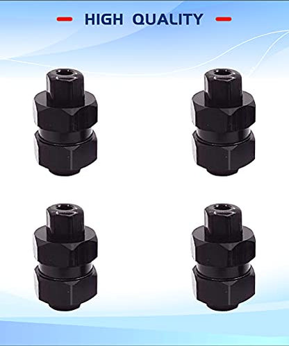 Aluminum 7mm Extended Hex Wheel Hubs for 1/24 SCX24 RC Crawler | 9.5mm Offset Extension 4Pcs Hex Drive Adapter CNC Machined High Strength Easy To Install - size: Black