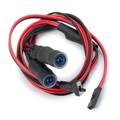 RC Car 2 LEDs Angel Eyes & Demon Eyes LED Light Headlights 10mm Outer Diameter Lamp for 1/10 RC Model Car Crawler Truck Racing Car Headlamps (Inner Blue+Outer Blue) - color: Inner Blue+Outer Blue