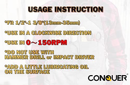 CONQUER Deburring External Chamfer Tool, Tungsten Blade, Fits 1/2"-1 3/8" | For Steel, Copper, Brass, Aluminum, PVC & Wood. 1/4" quick-release shank, spark-free 0-400 RPM. Repairs bolts, rods & pipes - size: PREMIUM TUNGSTEN Blade 1/2"-1 3/8"(13mm-35mm)