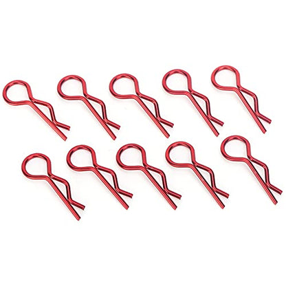 Qiilu Durable RC Body Clips for 1/5 1/6 /8 /10 RC Car - 10Pcs Metal Shell Clip Pins, Teardropshaped Pull Tabs (Red) - color: Red