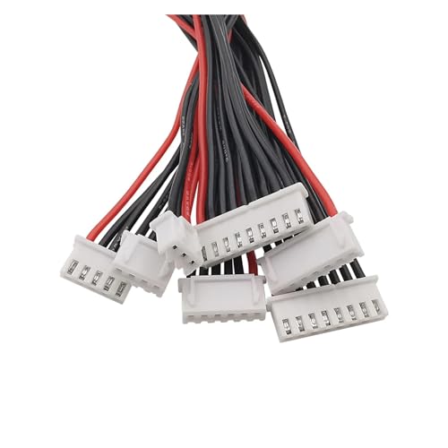 5Pcs JST XH 2.54mm Pitch 2/3/4/5/6/8S Male to Female Cable Connector Lipo Battery Balance Charger Cable 20CM 22AWG Silicone Wire (Color : 5S-6Pin) - color: 5s-6pin