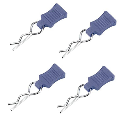 4pcs Universal RC Car Body Clips with Pull Tabs Pins for 1/8 1/10 /12 RC Car Shell Replacement Parts (Dark Blue) - color: Dark Blue