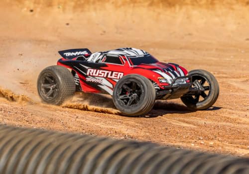 Traxxas Rustler 2WD XL-5 Stadium Truck with Battery and Charger - color: Red