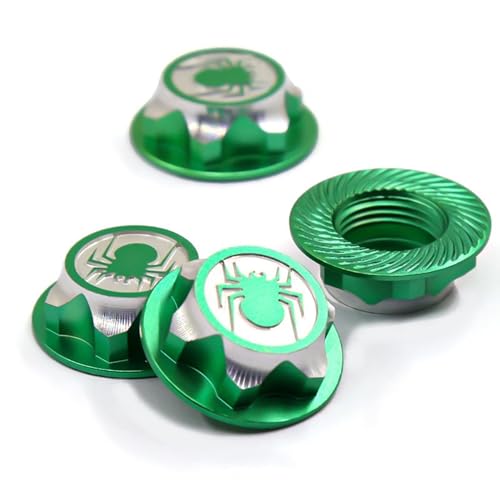 4PCS RC 17MM Hex Wheel Nut Dustproof Anti-Skid Mount Cap CNC Aluminum Compatible with 1/8 Buggy Off Road Monster Truck Car Traxxas X-Maxx Summit E-Revo HPI HSP Losi Kyosho Tamiya (Green) - color: Green