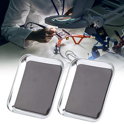 Aluminum RC Repair Screw Tray Magnetic Tool Board for Model Car Boat Drone (Silver) - color: Silver