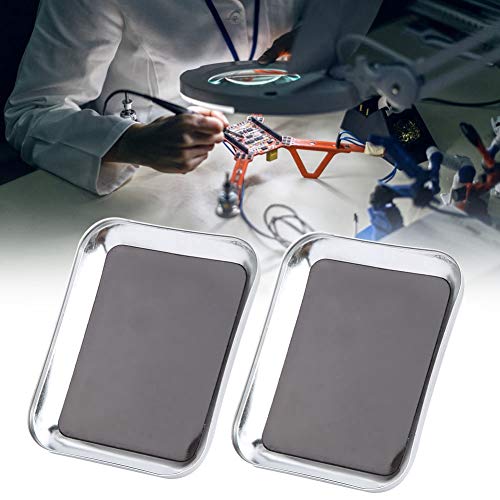 Aluminum RC Repair Screw Tray Magnetic Tool Board for Model Car Boat Drone (Silver) - color: Silver