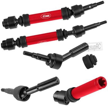 RC Upgrades Part for Stampede Slash Rustler JatO 4X4 VXL/BL-2s,RC #45 Steel CVD Drive Shafts,Harden Front Rear Driveshaft Axles Hops up(4PCS),Replace #9051#9052 Red - color: Red(4pcs)