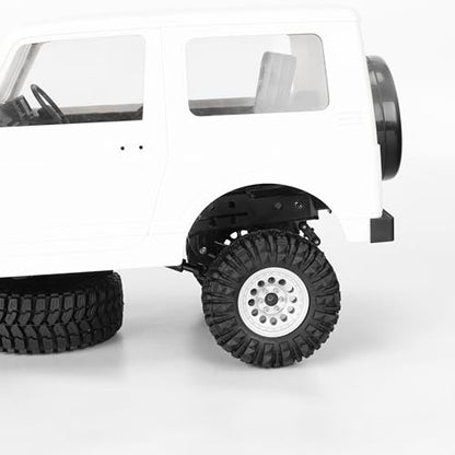 4PCS 1.3" Aluminum Alloy Beadlock Wheel Rims All-Terrain Tyre 70mm Rubber Tires Set with 5mm & 7mm Hex for 1/12 1/14 1/18 1/24 RC Rock Crawler Car Upgrade Parts (B-Silver) - color: B-silver