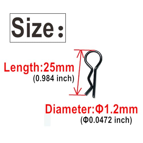 105pcs ZQToday Universal RC Body Clips for All 1/8 1/10 1/12 Scale Traxxas Redcat Axial Arrma HSP HPI Himoto Tamiya RC Car Body Clips(Black)