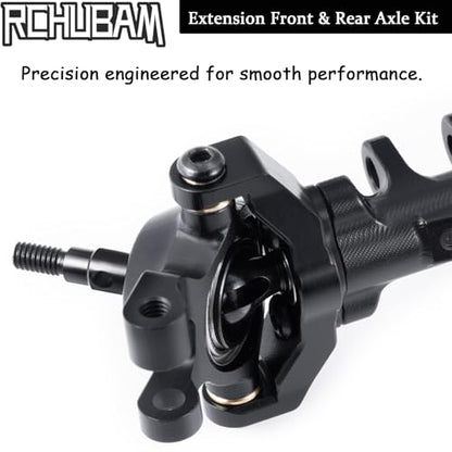 RCHUBAM Front & Rear Axle with Steering Link for TRX4M 1/18 RC Upgrade Part (Extended Axles Set) | Aluminum,Complete Portal Axle Set,CNC Machined - style: Extended Axles Set