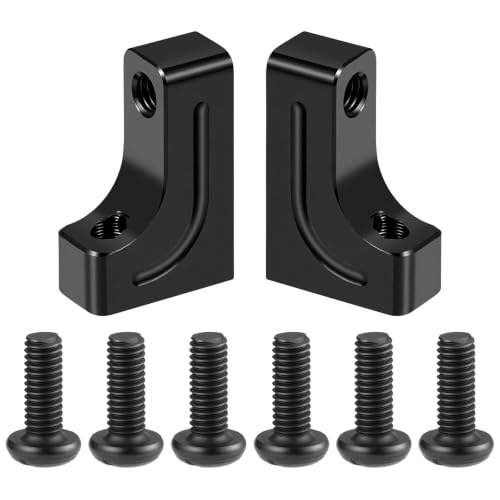 4PCS RC Aluminum Alloy Servo Mounts 1/10th RC Crawler Car CNC Machined Aluminum Servo Mount for SCX10 90047 Wrangler 1/10 RC Crawler Car Upgrades (Black) - color: Black