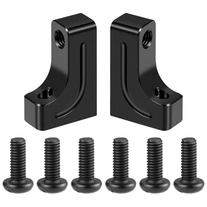 4PCS RC Aluminum Alloy Servo Mounts 1/10th RC Crawler Car CNC Machined Aluminum Servo Mount for SCX10 90047 Wrangler 1/10 RC Crawler Car Upgrades (Black) - color: Black