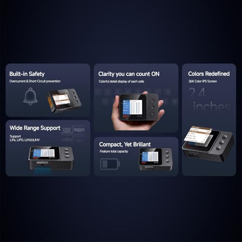 ISDT BG-18S Battery Tester, Capacity Checker, and Balancer with LCD Display for Life, LiPo, LiHv, and ULiHv Batteries (12–18S)