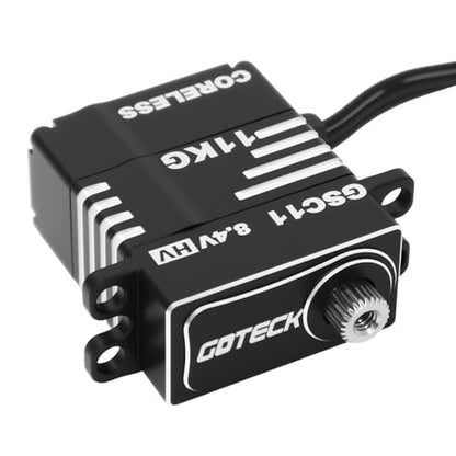 GOTECK 11KG Sub Micro Servo 8.4V High Torque Coreless Steering Servo with Metal Horn - Ultimate Rock Crawling Upgrade Parts to Fix Weak Steering for 1/18 TRX4M & 1/24 SCX24 RC Cars