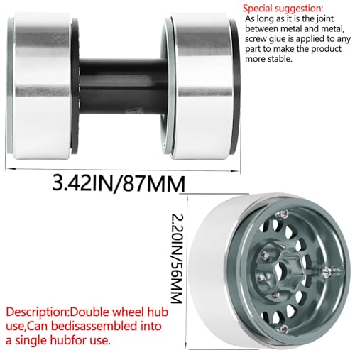 RC 1.9 Dually Beadlock RC Wheel Rim for 1/10 SCX10 90046 AXI03007 TRX4 TRX6 VS4-10 Gen7 Gen8 MST CFX D90 RC Crawler,Aluminum 1.9 Dually Beadlock Wheels Rims w/Adjustable Offset (4PCS)Titanium - color: Titanium/Dually Beadlock