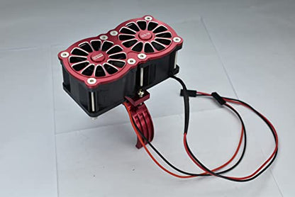 GPM Upgrades Aluminum 7075-T6 Motor Heatsink with Dual Cooling Fan and Adjustable Mount for 1/5 Kraton 8S BLX Monster Truck (ARA110002) (ARA5810) 1/5 X-MAXX XO-01 RC Cars (Green)