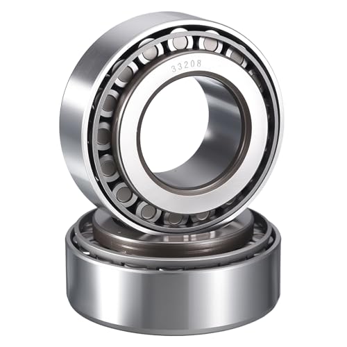 2 Pack 33208 Tapered Roller Bearing Cone and Cup Set | 40mm Bore 80mm OD 32mm Cup Width, Chrome Steel Taper Bearings Set, ABEC-3 - size: 33208