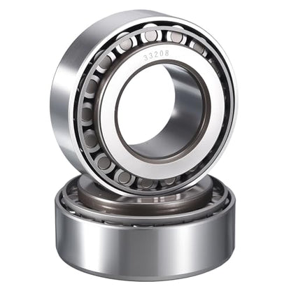 2 Pack 33208 Tapered Roller Bearing Cone and Cup Set | 40mm Bore 80mm OD 32mm Cup Width, Chrome Steel Taper Bearings Set, ABEC-3 - size: 33208