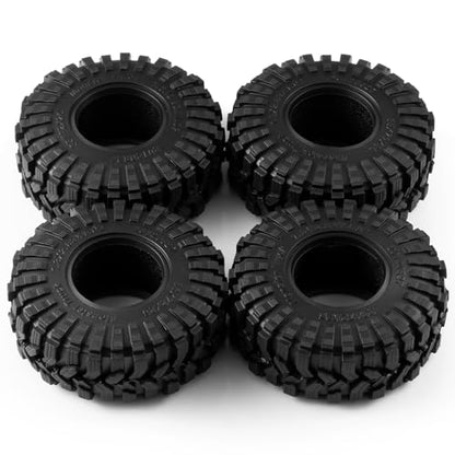 4PCS 1.3" Beadlock Tires with Foam Insert for 1/24 Axial SCX24 AX24 1/18 TRX4M RC Crawler Truck Car Upgrade Parts (D Style) - color: #D Style