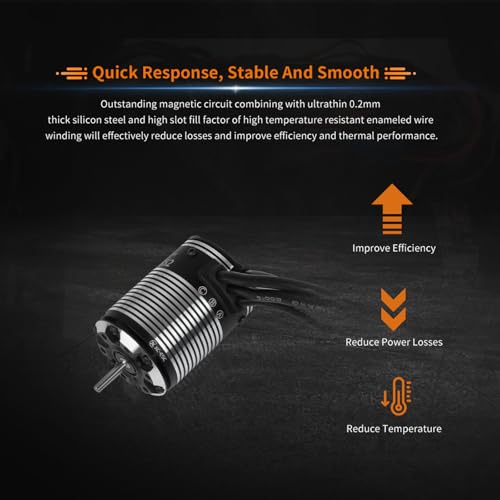 XC E3652 Sensored Brushless Motor for RC Car,2-3S Lipo,IP67 Water Proof,Applicable to:1/10 On-Road,Off-Road,Short Course(Light Load) (4100KV) - style: 4100KV