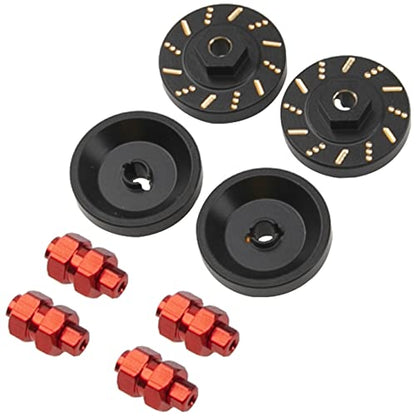 ShareGoo Aluminum Extended 7mm Hex Wheel Hubs & Brass Wheel Hex Adapter Balance Weight Compatible with Axial SCX24 1/24 RC Crawler Car (Red) - color: Red