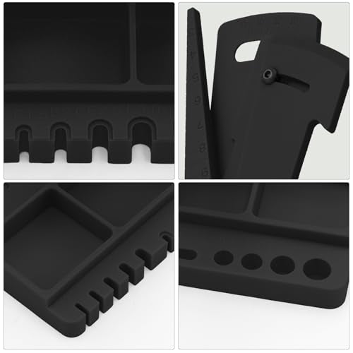 360 Degree Rotation RC Car Work Stand Lift Lower Repair Workstation with RC Car Ride Height Gauge for 1/10 1/12 1/14 1/16 Crawler Remote Control Car Truck Buggy, Black - color: Black