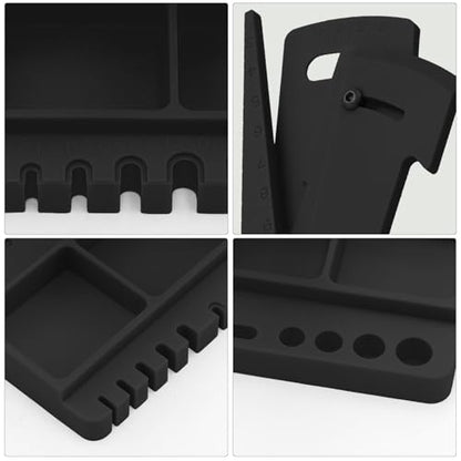 360 Degree Rotation RC Car Work Stand Lift Lower Repair Workstation with RC Car Ride Height Gauge for 1/10 1/12 1/14 1/16 Crawler Remote Control Car Truck Buggy, Black - color: Black