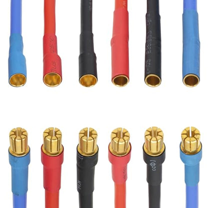 6.5mm Bullet Banana Male to 4.0mm 6.5mm Female Banana Bullet w/ 15CM Extension Cable for RC Car Boat Brushless Motor ESC (6Pcs/Set)