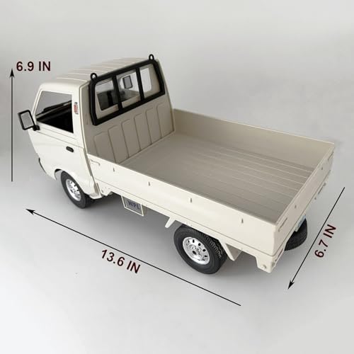 HLSFWDRIVE RC Kei Truck WPL D14 RC Car Drift Off Road 4WD Suzuki RTR | 1/10 Scale RC Drift Car 280 Motor 2.4 GHz Proportional Control Carry Vehicle Revised Chassis Hobby Toy Adult