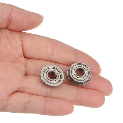 uxcell F696ZZ Flanged Ball Bearing 6x15x5mm Double Shielded Chrome Steel Flange Bearings, 4pcs - size: 6x15x5mm