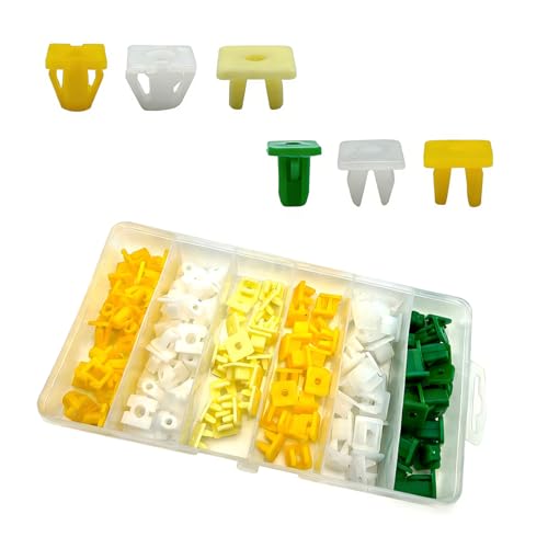 120 PCS Grommet Screw Nuts, Plastic License Plate Fasteners, Self-Tapping Screw Nuts Fasteners, Universal Auto Bumper Fender Retainer Kit for Most Cars (Multicolored)