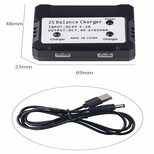 7.4v Li-po Battery Charger 2S Balance Li-ion Charger 600mAh for SCX24 SCX10 Wltoys Deerc RC Car Truck Drone Boat