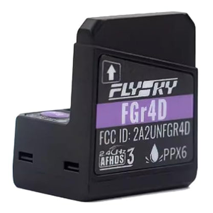 Goolsky Flysky FGr4D Receiver, 2.4GHz 4CH Waterproof Receiver Built-in Dual Antenna Compatible with Flysky All AFHDS 3 RC Transmitter Noble NB4 PL18 EL18 for RC Car Boat