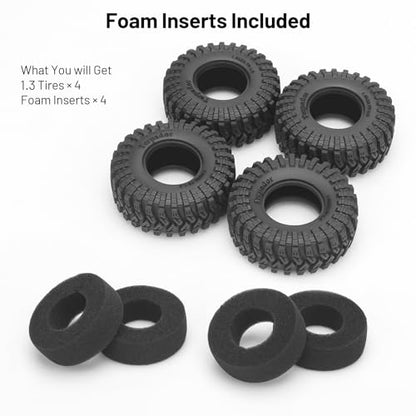 1.3 Crawler Tires, daitoku 70 * 33mm 1.3 RC Tires for 1/18 1/24 SCX24 TRX4M AX24 - style: Style E