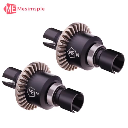 2PCS Alum Front Rear Differential Diff Gear for 1/16 H16207 16208 16209 16210 H16 1/14 14301 14302 14209 14210 H14BM Series Upgrades Part Black - color: Black