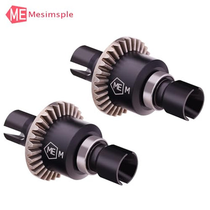 2PCS Alum Front Rear Differential Diff Gear for 1/16 H16207 16208 16209 16210 H16 1/14 14301 14302 14209 14210 H14BM Series Upgrades Part Black - color: Black