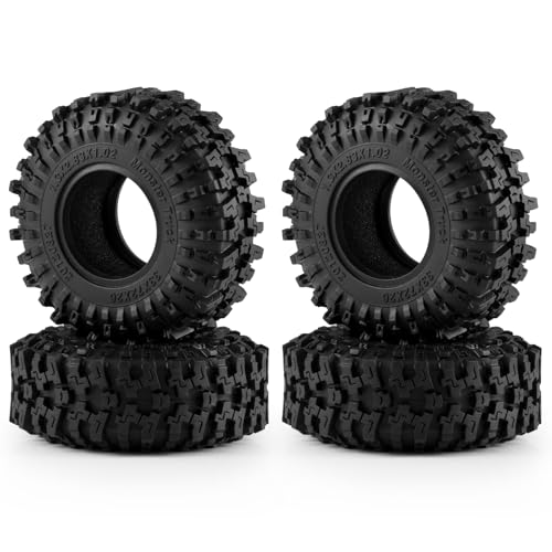 4PCS 1.3" Beadlock Tires with Foam Insert for 1/24 Axial SCX24 AX24 1/18 TRX4M RC Crawler Truck Car Upgrade Parts (F Style) - color: #F Style