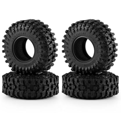 4PCS 1.3" Beadlock Tires with Foam Insert for 1/24 Axial SCX24 AX24 1/18 TRX4M RC Crawler Truck Car Upgrade Parts (F Style) - color: #F Style