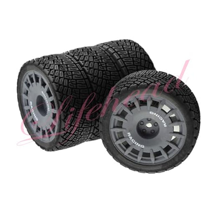 Lifehead 67mm RC On-Road Rally Car Tires and Wheels for 1/10 RC On-Road Touring Drift Car HSP Tamiya XV01 TT01 TT02B HPI Kyosho FAZER MK2 /12mm Hex - color: Grey a