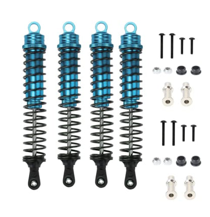 Oil Adjustable Aluminum 140mm Shock Absorber Damper For Rc Car 1/8 Buggy Truck Upgraded Hop-Up Parts Hsp Hpi Losi Axial 4PCS/set (Blue) - color: Blue