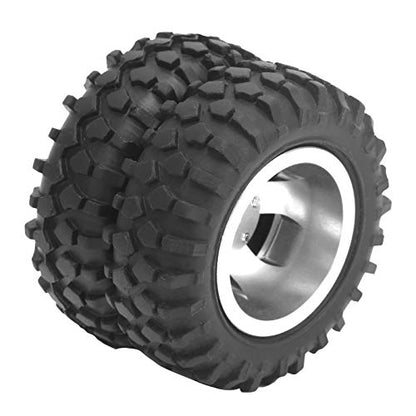 VGEBY RC Tires, High-Durability Rear Twin 1/10 Scale Off-Road Tires 55mm Diameter for RC Enthusiasts, Off-Road Racers, Competitive Events, Model Car Hobbyists