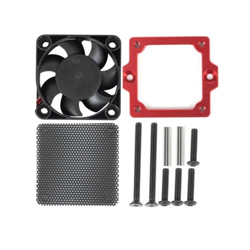 RC Car Repair Kit Compatible with TRAXXAS for Trx4 for Trx6 1/10 RC Crawler Cars Upgrade Parts Replacement Accessories ESC Cooling Fan Kit(Red) - color: Red