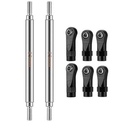 2Pcs Stainless Steel Link Rod Linkage Plastic Link Rod End，85mm | 55mm-155mm，Upgrade Parts，For Axial 1/10 SCX10 TRX4，RC Crawler Car - style: 85mm
